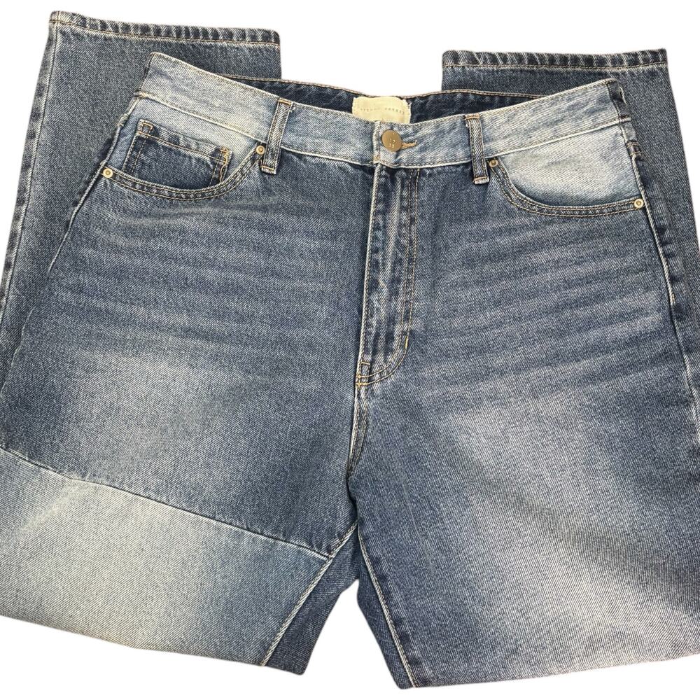 High Rise Straight Leg Jeans Rigid Denim Elbert Wash Size 31 Everyday Denim 90s